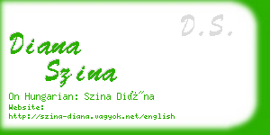 diana szina business card